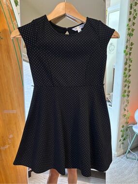 Sally Miller Girls Black Polka Dot Fit & Flare Dress size 8